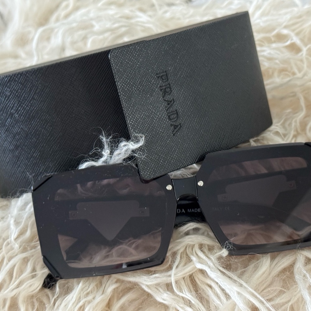 Prada Black Geometric Sunglasses with Case